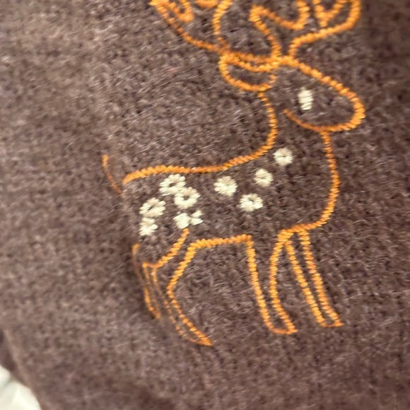 NWT Blu Pepper Brown Cardigan with Embroidered Wildlife - L - Picture 8 of 12